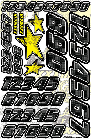 Star Number Set - Carbon