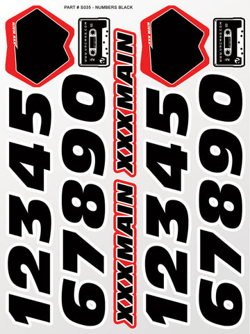 Numbers Black Sticker Sheet