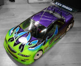 RC Touring Car body painted with Blades vinyl pre-cut Paint Mask