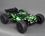 Custom painted Camo RC Truggy body using xxx main pre-cut vinyl Paint Masking Stencils.