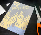 Dots RC Masking sheet applied over xxx main Pro Flames and Skulls RC Body Paint Masks