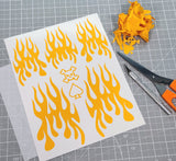 Double Flames RC body Vinyl Paint Masking Stencils