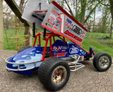 Custom painted RC Sprint racing body using xxx main Drippin' vinyl body stickers.