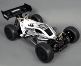 Custom painted RC buggy body using Dysfunctional reverse printed stickers. They go on the inside before you paint.