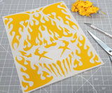 Face Flames RC Car pre-cut vinyl Paint Masking Stencil weeded and ready for installation.
