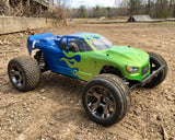 Custom painted Traxxas Rustler using Fatty Flames pre-cut Vinyl Paint Masks