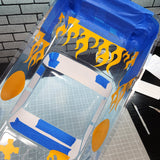 Fatty Flames pre-cut vinyl Paint Template installed in an RC Lexan Hotrod body shell
