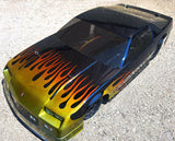 RC Drag Car Custom Airbrush Flames using xxx main Racing Flames pre-cut vinyl Paint Masking Stencils.
