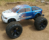 Traxxas E-Maxx custom airbrushed body using xxx main Racing Flames pre-cut vinyl Paint Masking Stencils.