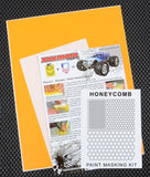 Honeycomb vinyl RC Body Paint Stencil with included Transfer Tape and printed instructions.