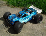 Custom painted HPI Hellfire using xxx main Fury pre-cut vinyl paint stencil RC Truggy body