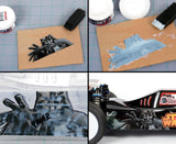 Darth Vader image trimmed out of a magazine and glued into a custom painted RC buggy body using xxx main Picture Glue.