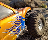 Pro Flames pre-cut vinyl RC paint mask on a Traxxas trail truck.
