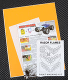 Razor Flames pre-cut vinyl RC Car Body Paint Stencil with Transfer Tape