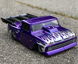 RC Car Flames Masking Decals on a Drag Racing body shell.