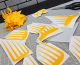 Scallops pre-cut vinyl Paint Masks weeded and ready to be installed with the supplied Transfer Tape.