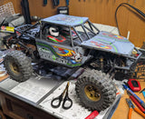 Skullops external sticker on an Element Enduro RC trail truck.