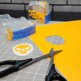 A mini skull cut away from Skulls Vinyl RC Paint Masking Sheet by xxx main Racing