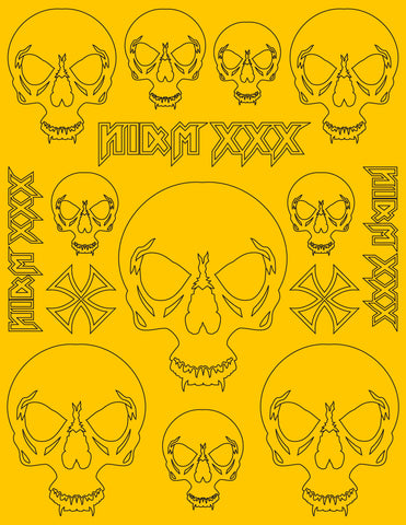 Skulls pre-cut vinyl RC Paint Masks - xxx main Racing