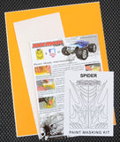 Spider pre-cut vinyl RC Car Paint Masks with Transfer Tape