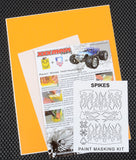Spikes pre-cut vinyl RC body paint masking stencil with included Transfer Tape and printed instructions.