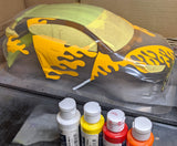 Splatter Drips pre-cut vinyl RC paint mask installed and ready for paint.