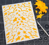 Super Stars pre-cut vinyl Paint Mask weeded and ready to install