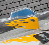 Nitro Buggy RC body with Team Flames pre-cut vinyl Paint Masks installed