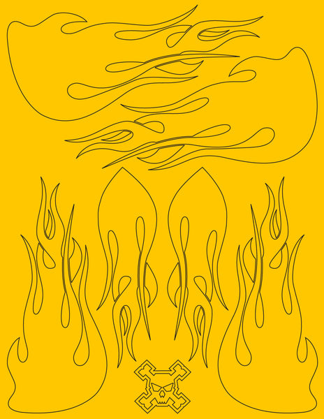 Team Flames pre-cut vinyl RC Car paint masks - xxx main Racing