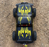 Custom painted RC Trail Truck using xxx main Tribal Mayhem pre-cut vinyl paint masking stencils