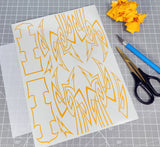 Tribal Mayhem pre-cut vinyl Paint Masking sheet weeded and ready for installation with the supplied Transfer Tape. No cutting required.