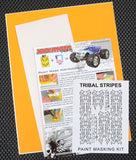 Tribal Stripes RC Car Paint Mask with included Transfer Tape for easy application.