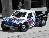 Custom painted RC body using xxx main pre-cut vinyl paint masks.