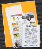 Widow Webs Spider RC Body Vinyl Paint Stencil with Transfer Tape and Printed Color Instructions.