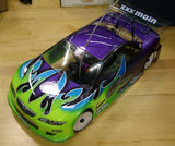 RC Touring Car body painted with Blades vinyl pre-cut Paint Mask