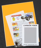 Carbon Fiber RC Body Paint Stencil with included Transfer Tape and printed instructions.