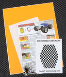 Distorted Checkers pre-cut RC Body Paint Stencil - Includes transfer tape