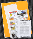 Flame Strings RC body shell paint stencil with included Transfer Tape and printed instructions. 