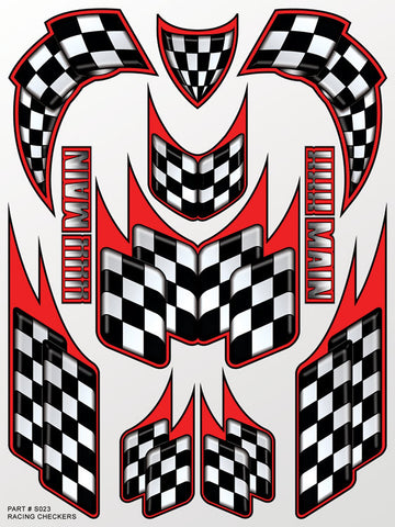 Racing Checkers Sticker Sheet