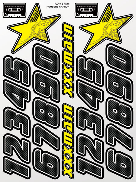 Numbers Carbon Sticker Sheet